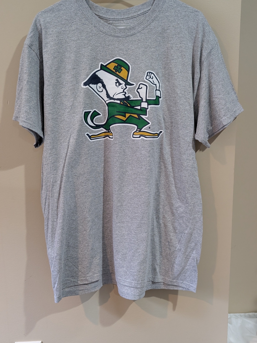 Notre Dame Football Tee with Green Leprechaun - Large - New Without Tags